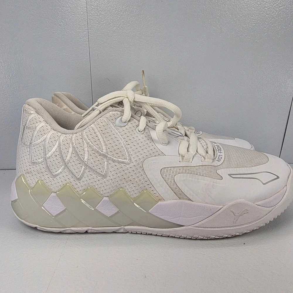 Puma MB.01 Low Not From Here Basketball‎ Shoes Men's Sz 8.5 White 376941-04